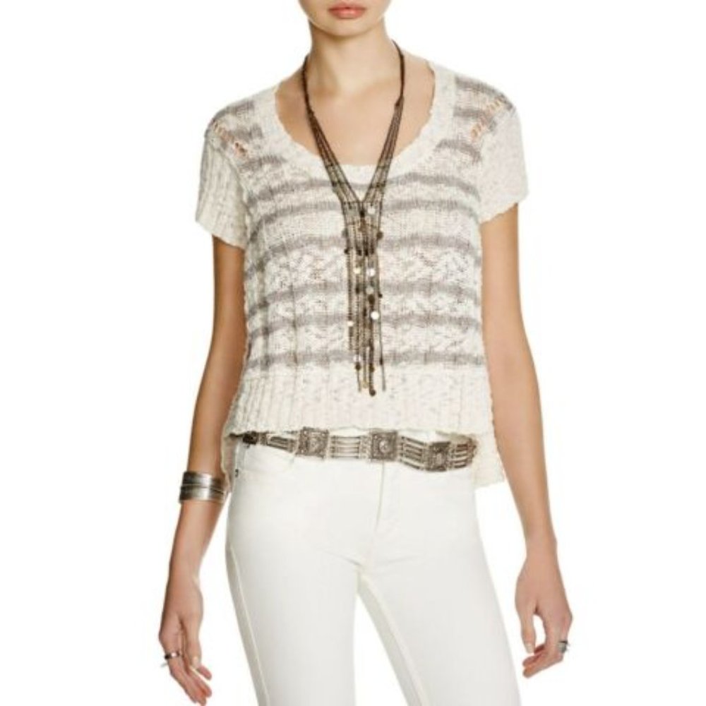 Free People Wide Rib Hi Low Sweater